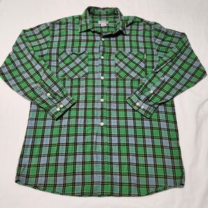 Carhartt Men's Long Sleeve Button-up Shirt Large Green Plaid